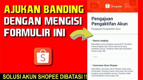 CARA MENGATASI AKUN SHOPEE DIBATASI TUTORIAL BANDING SHOPI YouTube