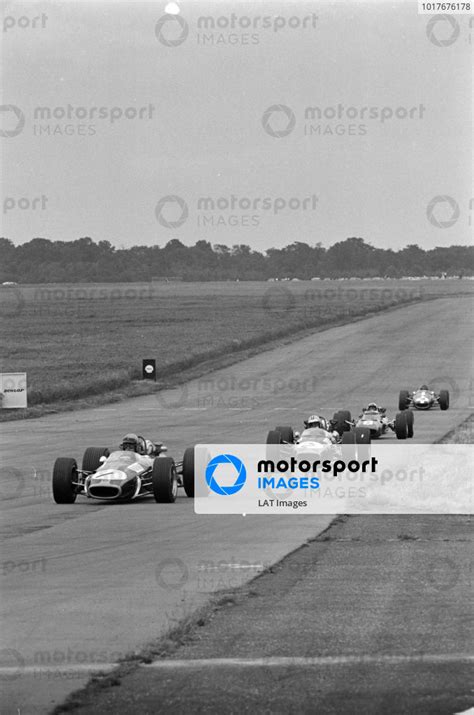 Jack Brabham Brabham BT24 Repco Leads Denny Hulme Brabham BT24 Repco