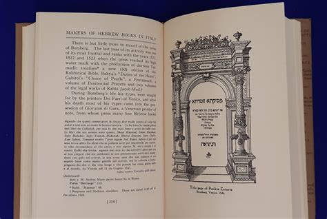 The Makers Of Hebrew Books In Italy Being Chapters In The History Of
