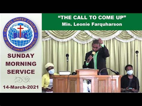 Brotherhood S Sunday Morning Service The Call To Come Up Mar