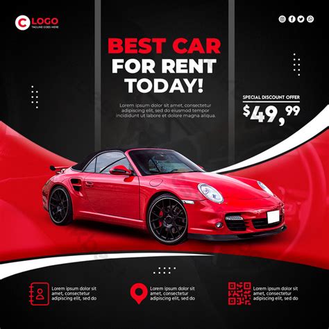 Car Rental Sell Promotion Social Media Instagram Post In Modern