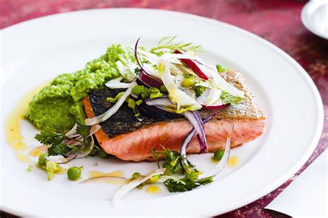 Salmon With Pea Mash And Fennel Salad Recipes Au