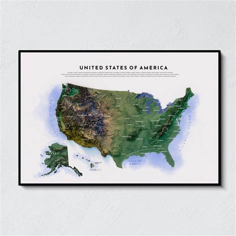 USA Map Poster, State Capitals Highlighted - Etsy