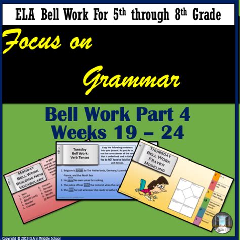 Focus On Grammar Bell Work Or Bell Ringers Part 4 Amped Up Learning