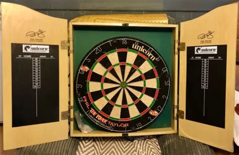 Unicorn Phil Taylor Dart Board Cabinet And Darts | Cabinets Matttroy