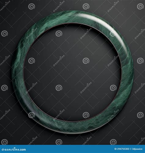 Green Marble Minimalistic Round Picture Frame Stock Illustration