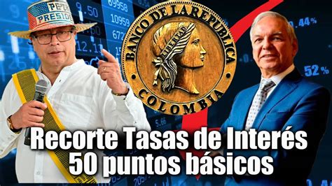 🛑🎥banco De La República Recorta Tasas De Interés En Colombia En 50 Puntos Básicos👇👇 Youtube