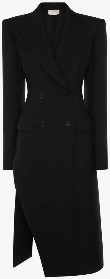 Alexander McQueen Women S Slashed Double Breasted Tailored Coat In