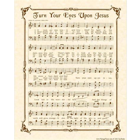 Turn Your Eyes Upon Jesus Hymn Wall Art Christian Home Etsy Hymn