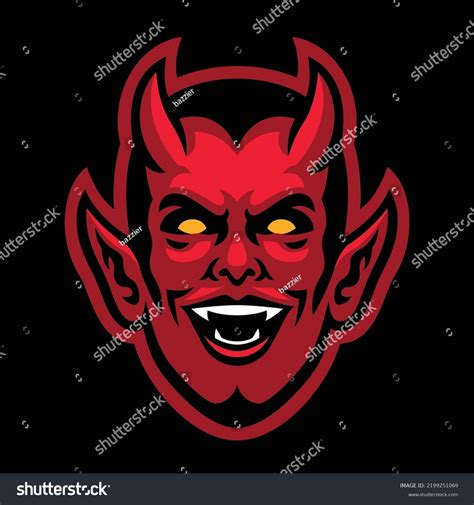 Vicious Devil Head Mascot Logo Stock Vector Royalty Free 2199251069