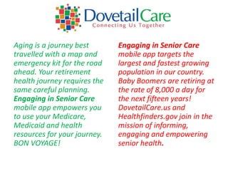 Healthfinders Mobile App Engaging In Senior Care With Dovetail Care And