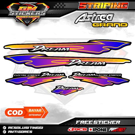 Jual Striping Stiker Lis Variasi Honda Astrea Grand Dream Jialing Bulus