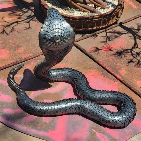 Cobra Snake Sculpture Scrap Metal Art Welded Statue Etsy