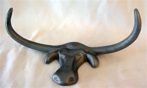 Cast Iron Longhorn Steer Wall Hook Cow Country 05212