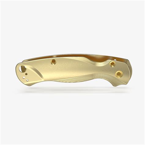 Brass Lotus Scales For Spyderco Paramilitary 2 Knife Flytanium