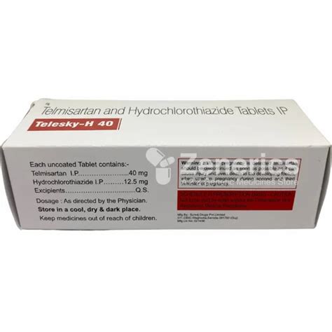 Telesky H Tablet Telmisartan Mg Hydrochlorothiazide Mg