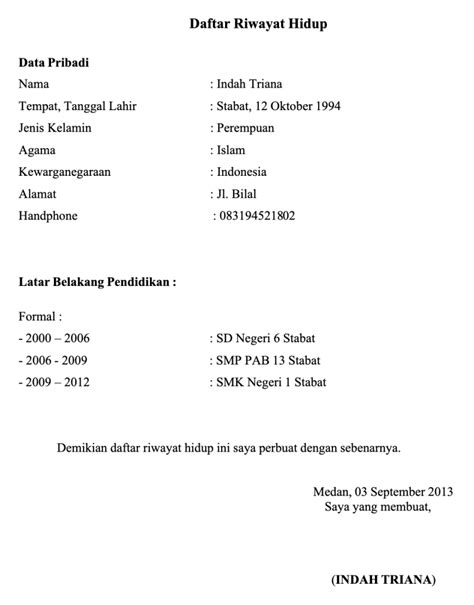 Cara Mengisi Riwayat Hidup Yang Benar Droid Co Id