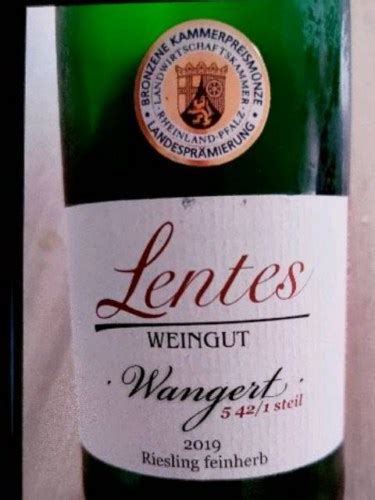 Lentes Wangert Riesling Feinherb Vivino Us