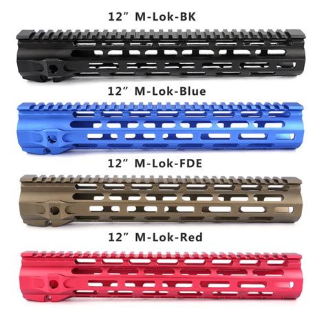 Outdoor Lightweight Aluminum 12 Inch Mlok Rail System Quad Rail Free