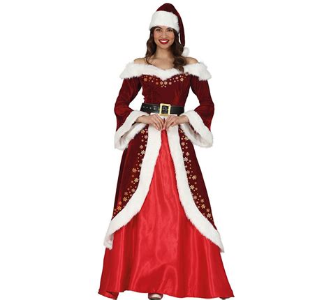 Fantasia De Papai Noel Vestido Longo Para Mulheres