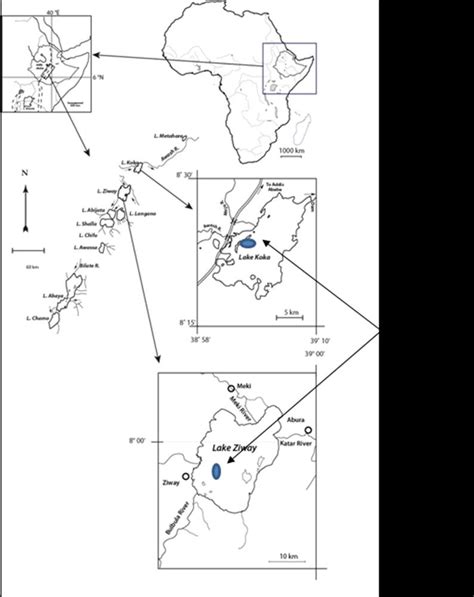 Map of Lake Koka and Lake Ziway. | Download Scientific Diagram