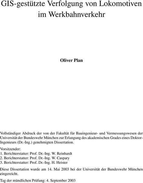 GIS gestützte Verfolgung von Lokomotiven im Werkbahnverkehr Oliver