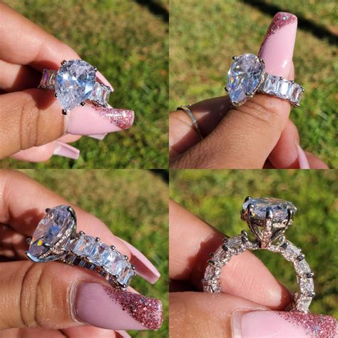 Icey Cardi B Style Engagement Ring Etsy