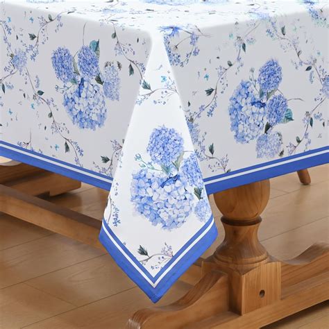 Sevenstars Blue Flower Rectangle Tablecloth Floral Table Cover For