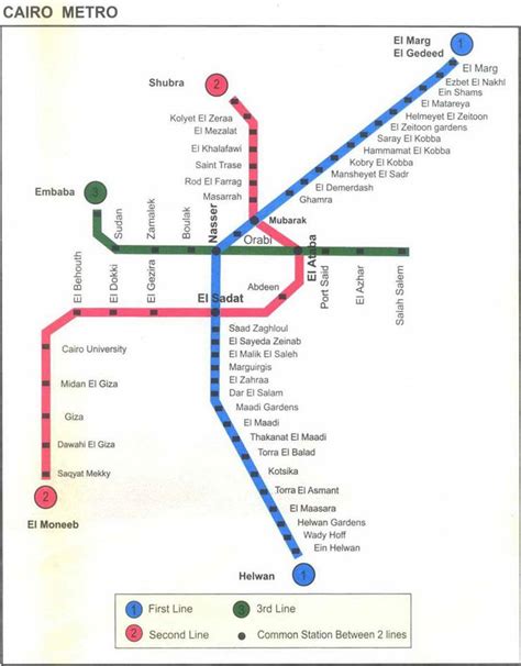 Egypt metro map - Cairo subway map (Egypt)