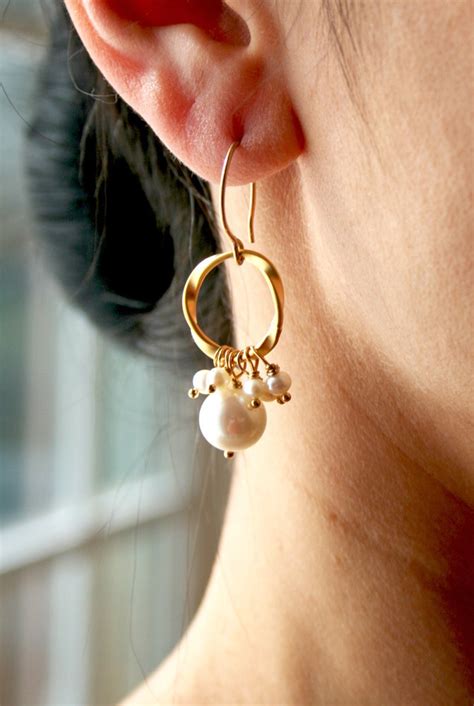 Pearl Earrings Bridal Earrings Wedding Jewelry Bridesmaid Etsy