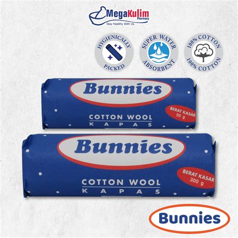 Bunnies Cotton Wool 50groll 300groll Shopee Malaysia