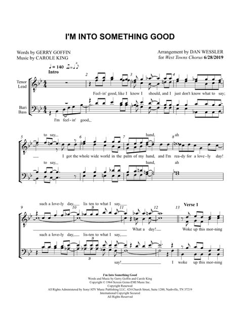 Im Into Something Good Arr Dan Wessler By Hermans Hermits Sheet