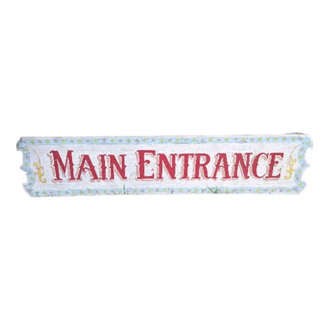 Hand Painted Wooden "Main Entrance" Sign | InstAppraisal