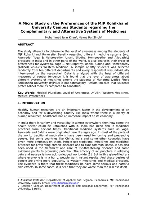 (PDF) A Micro Study on the Preferences of the MJP Rohilkhand University ...