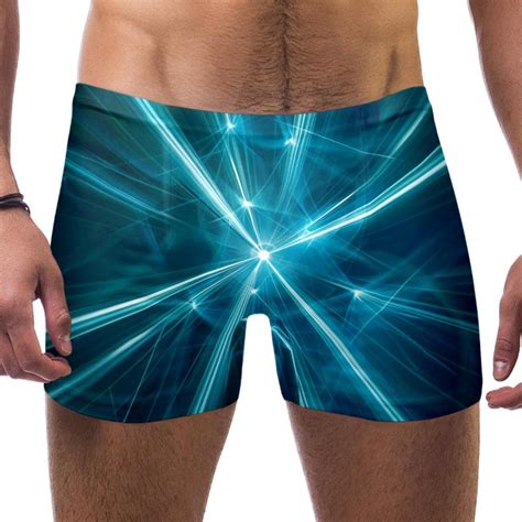 Jammers For Men Mens Bikini Swimwear Lines Blue Stars Modern Art