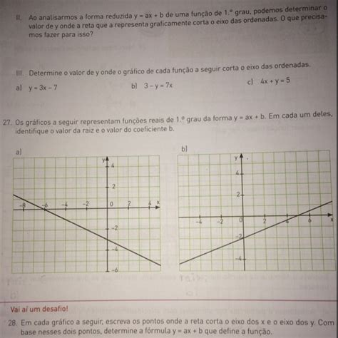 Os GrÁficos A Seguir Representam FunÇÕes Reais De 1º Grau Da Forma Y Ax