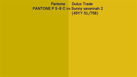 Pantone P 5 8 C Vs Dulux Trade Sunny Savannah 2 45YY 51 758 Side By