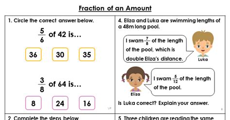 Fractions Of Amounts Year 6