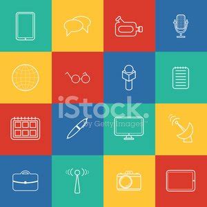 Set Of Thin Journalism Icons Stock Vector Royalty Free FreeImages