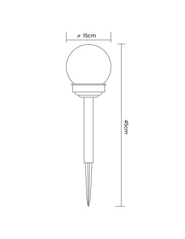 Pz Lampada Sfera Ricarica Solare Cm Da Esterno Picchetto Piantabile