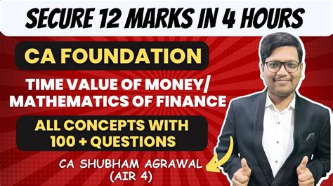 CA Foundation Maths Revision Mathematics Of Finance Time Value Of