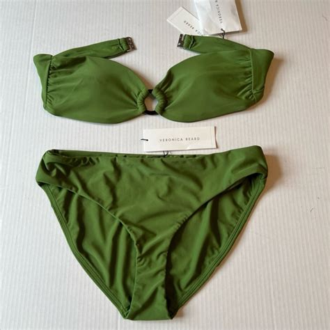 Veronica Beard Swim Veronica Beard Top Carper Sz Lbottom Taral Bikini Sz M Green Swim Setnwt