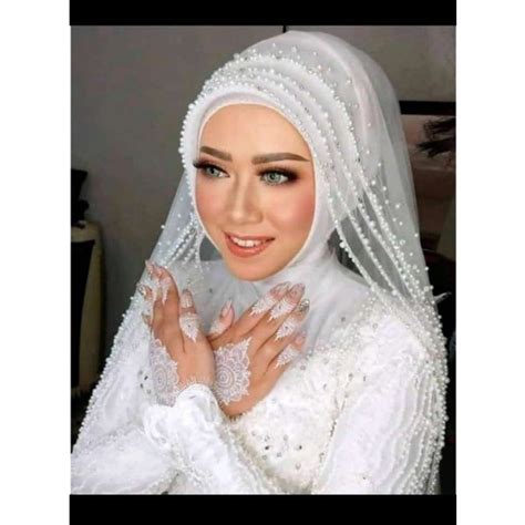 Jual Slayer Selendang Pengantin Ukuran Cmx Cm Kerudung Payet Baru