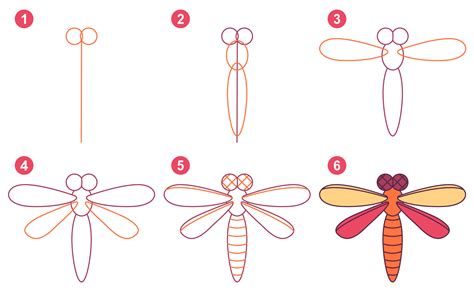 instructions pour dessiner une jolie libellule suivre étape par étape