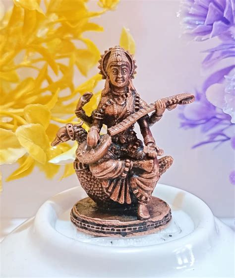 Buy Copper Maa Saraswati Idol By Ranjani Devi Casting Lenth Cm