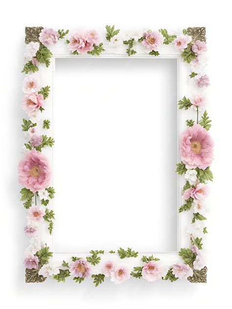 Premium AI Image | Free flower Border frame with watercolor Flower