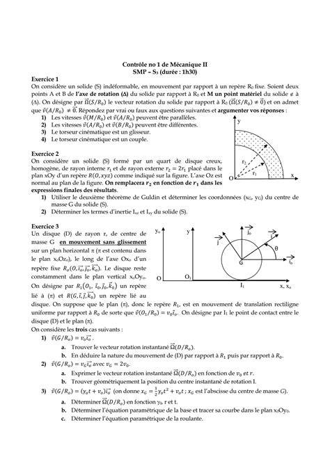 SOLUTION Examen De M Canique Du Solide 2 Studypool