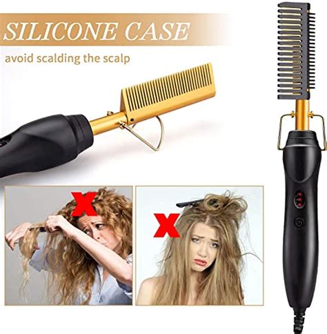 Kingacc Electric Hot Comb 450 F High Heat Hair Straightener Comb Ceramic Pressing Comb For