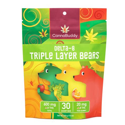 Shop Cannabuddy Delta Triple Layer Bears Mg Total Delta Thc