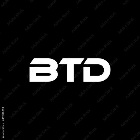 Btd Letter Logo Design With Black Background In Illustrator Vector